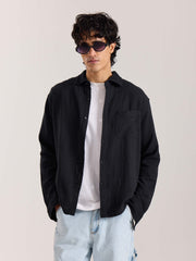 Black Gauze Holiday Shirt